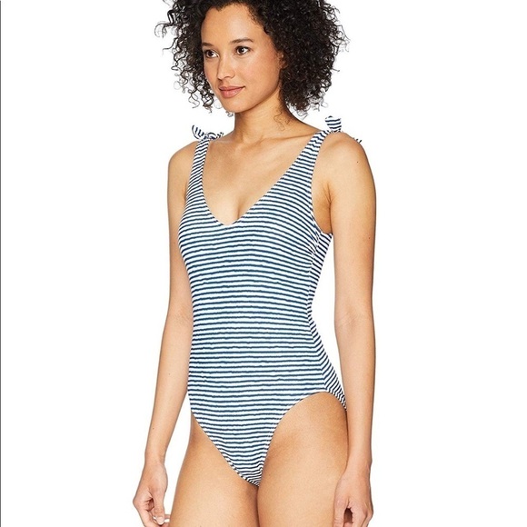LAUREN Ralph Lauren Striped Back Lace One Piece - Picture 2 of 6